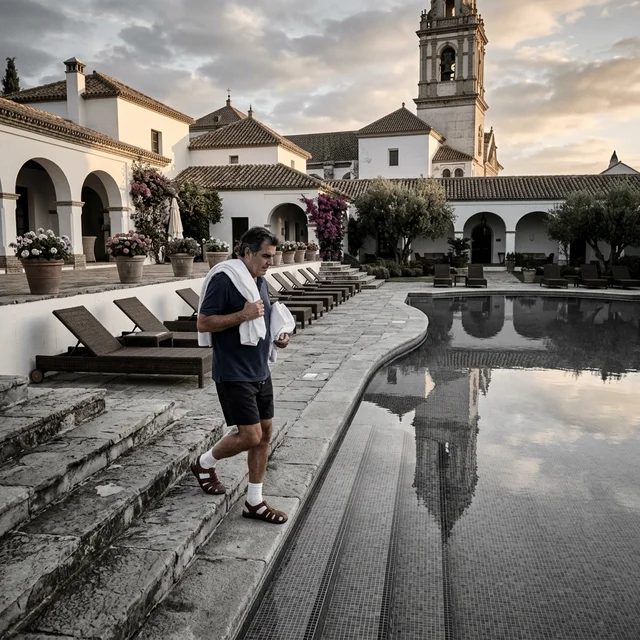 Die Handtücher auf der Sonnenliege